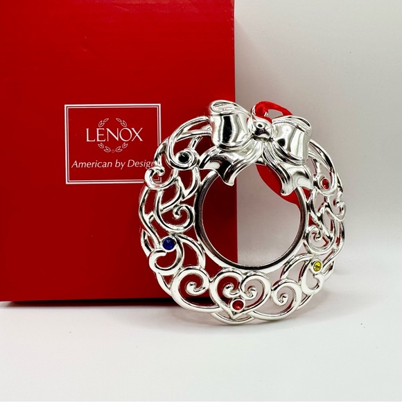 Lenox Sparkle & Scroll Wreath Christmas Ornament - Picture 6 of 6